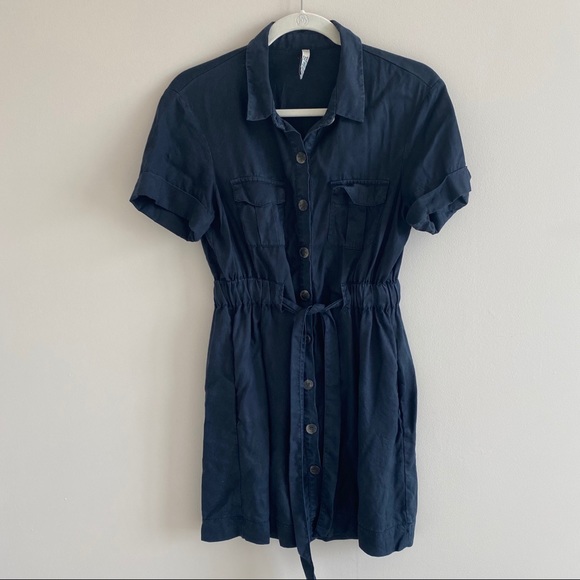 Zara Navy Blue Utility Dress - Picture 1 of 4